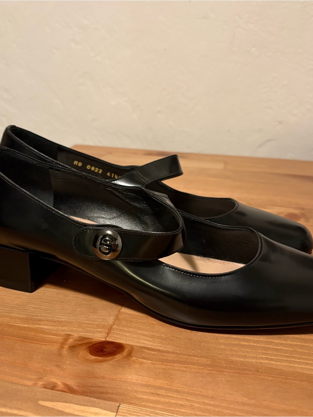 Dior Leather Mary Jane Heels Buckle Strap Black Round Toe Women's 10.5